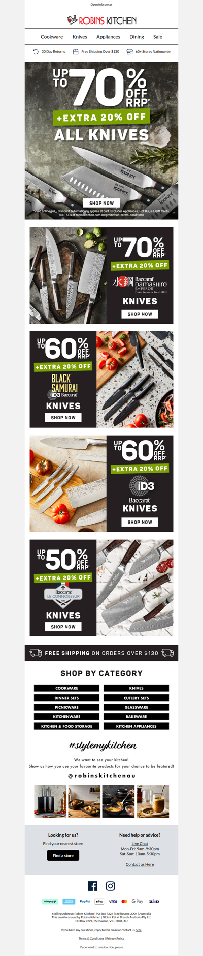 EXTRA 20% off Knives 🔥 Sale NOW ON