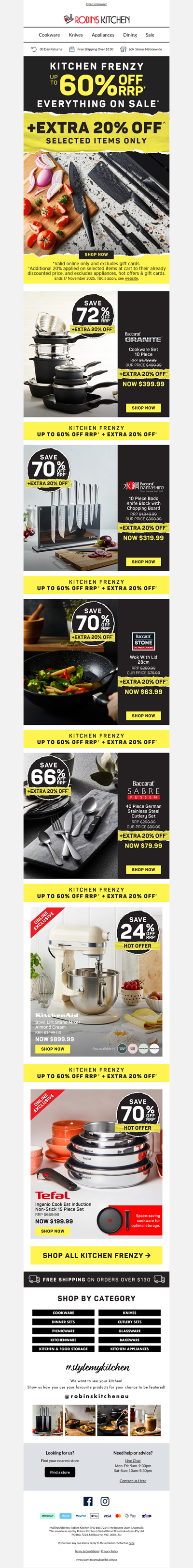 🔥Kitchen Frenzy 🔥EXTRA 20% off + EVERYTHING on SALE