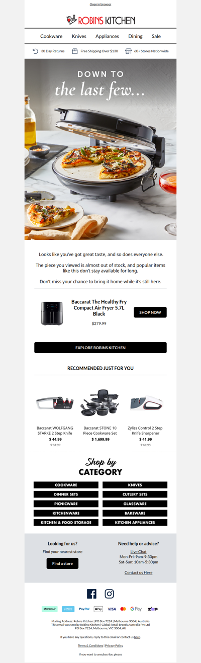 The piece you viewed is almost sold out