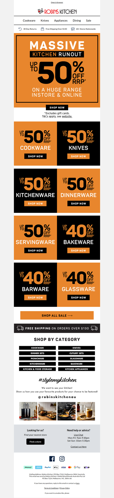 Massive Kitchen Deals at Runout Prices