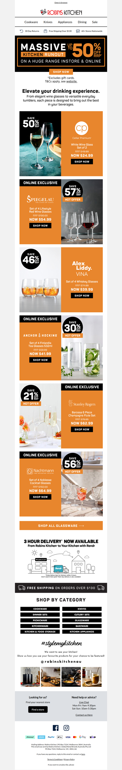 Glassware up to 50% off 🥂