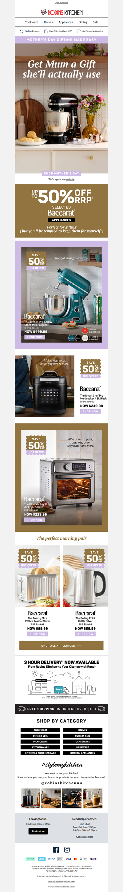 50% off selected appliances right now
