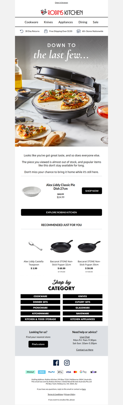 The piece you viewed is almost sold out