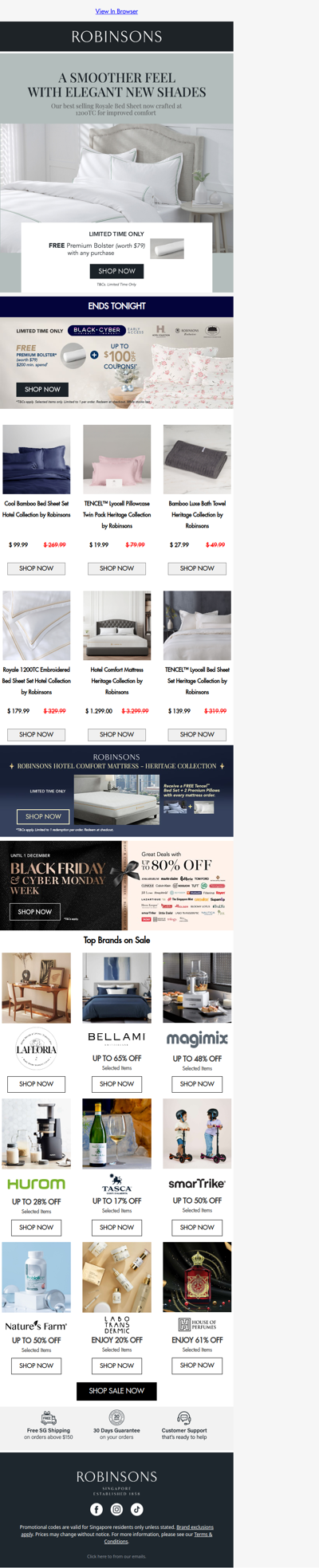 Upgrade Your Sleep: Royale 1200TC in New Shades + Free $79 Bolster