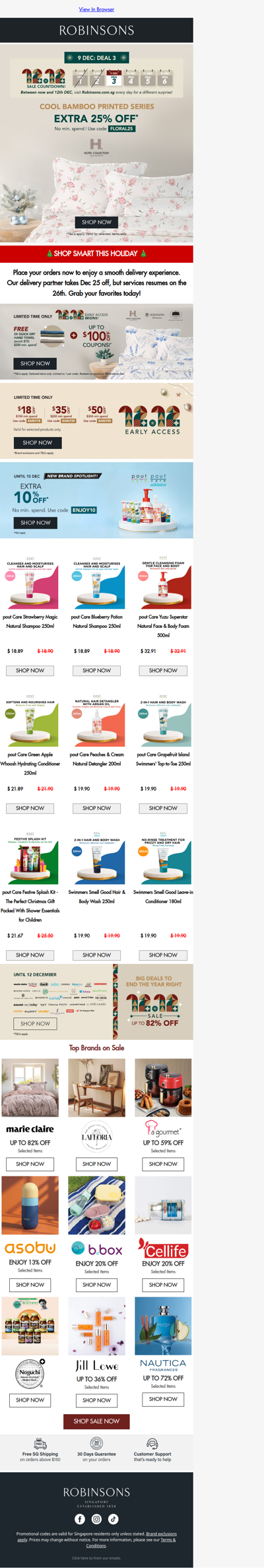 Today’s 12.12 Deal—Extra 25% OFF Hotel Collection Bamboo Prints!