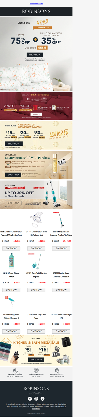 Hello 2026! Celebrate with Clearance Deals Up to 75% OFF + Extra 35% OFF