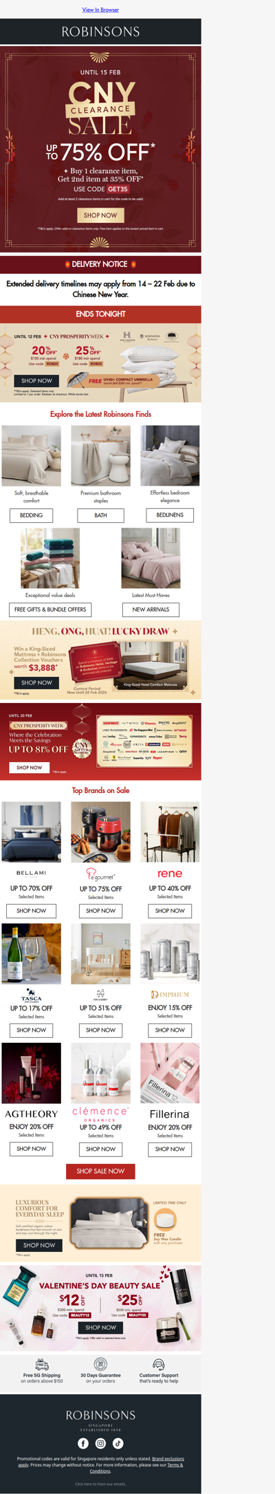 Final CNY Clearance: Up to 75% OFF + Extra 35% OFF