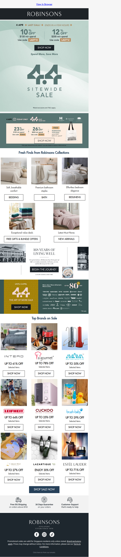 Your Last Chance to Shop: Up to 12% OFF 4.4 Sitewide Sale