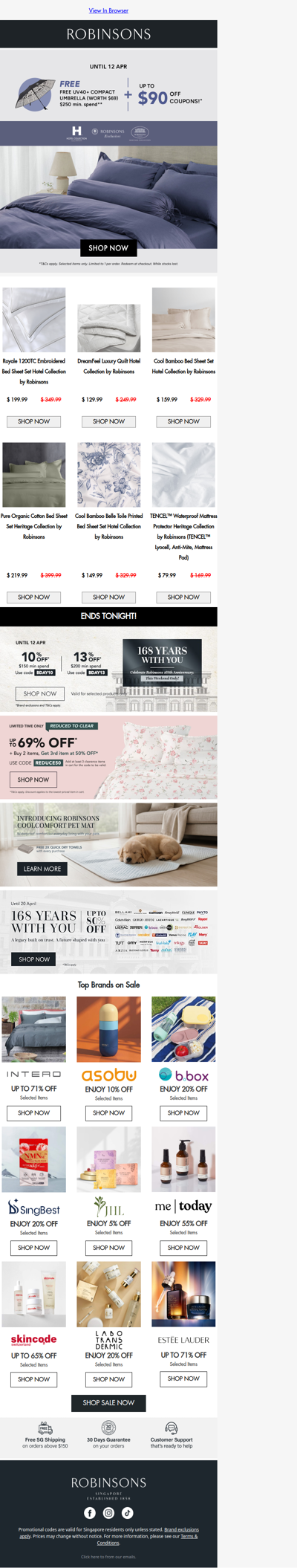 Refresh Your Bed, Enjoy Up to $90 Off Robinsons Collections