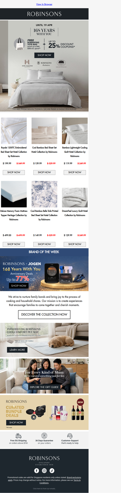 168 Years of Style, Comfort and Up to 25% Off Robinsons Collections