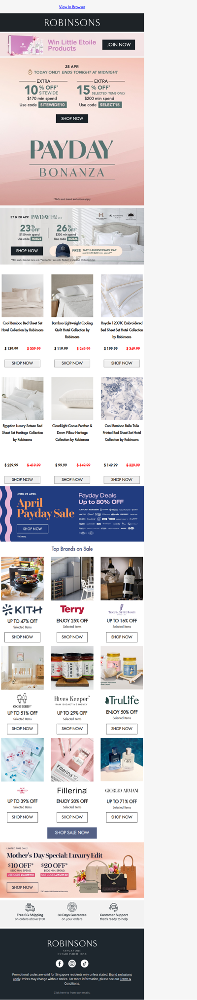 One Day Only: Payday Bonanza Up to Extra 15% Off Sitewide