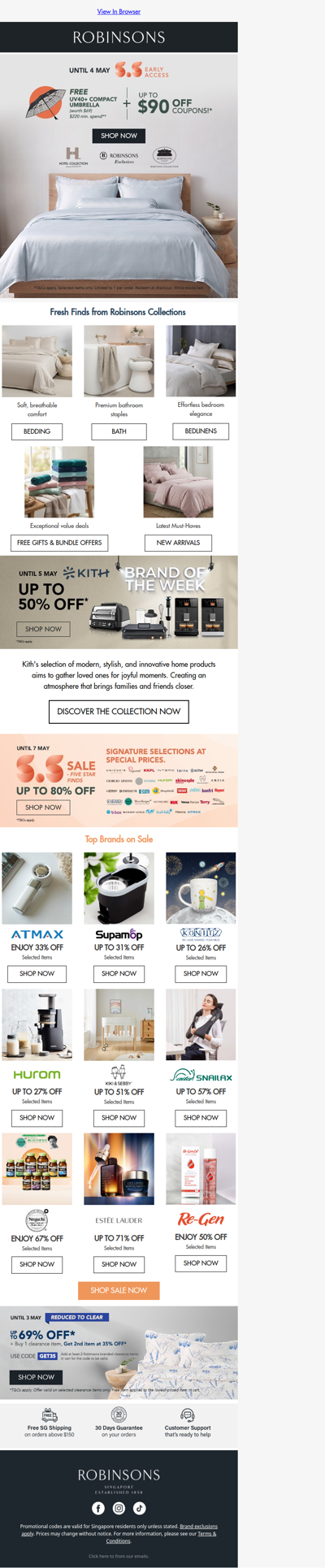 Soft sheets, bigger savings: up to $90 off Robinsons Collections