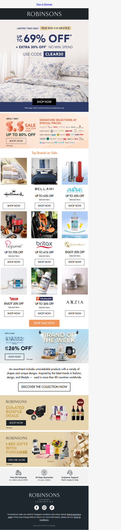 May-Day Clearance: Up to 69% Off + Extra 30% Off