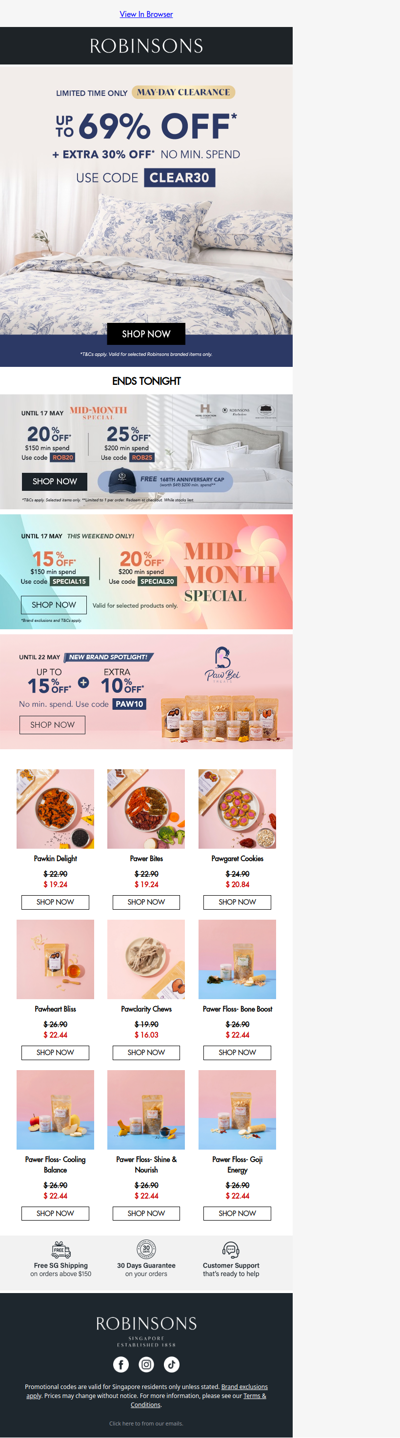 May-Day Clearance: Up to 69% Off + Extra 30% Off