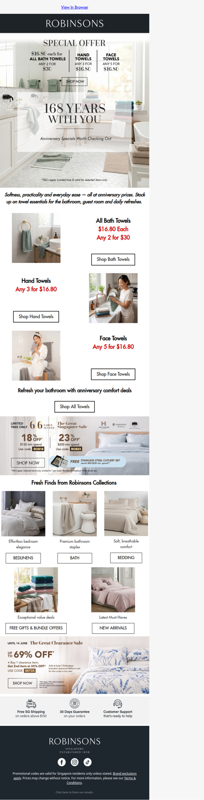Check Out Everyday Towels at Anniversary Prices