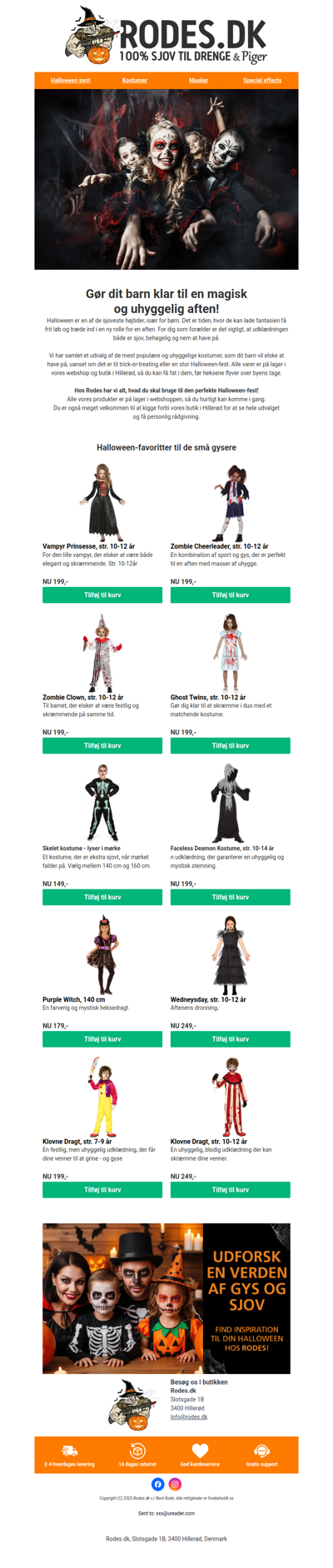 Kostumer der gør Trick-or-Treat sjovt