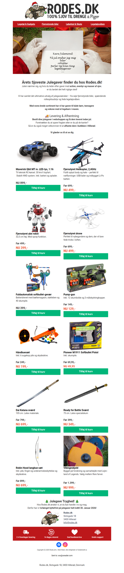 Actionfyldte Julegaver fra Rodes.dk