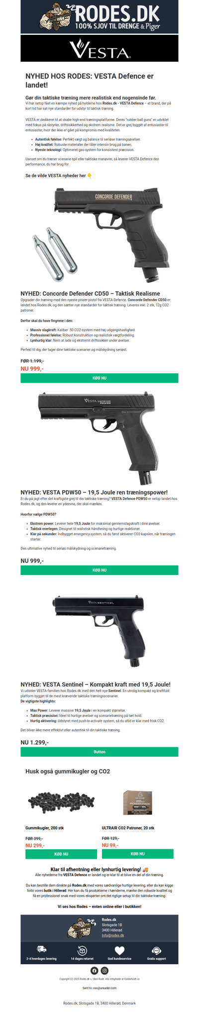 Nyheder fra VESTA: PDW50, Sentinel og CD50