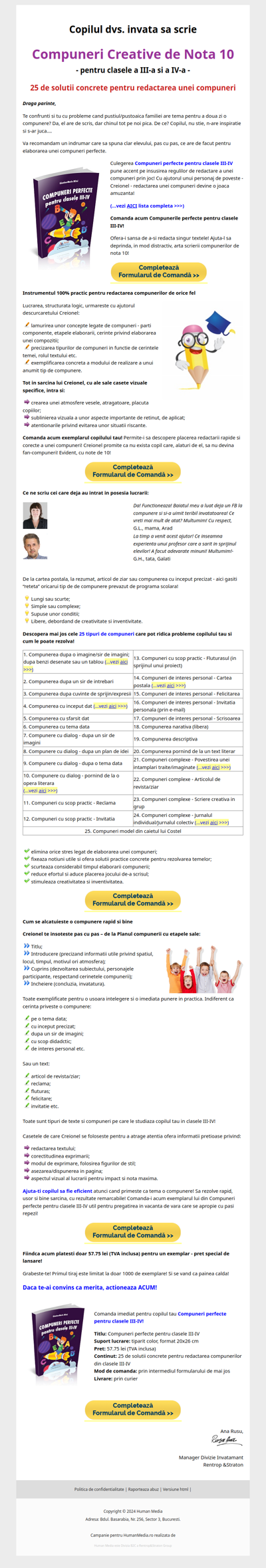 [Ne distram si invatam] A aparut Culegerea de Compuneri perfecte pentru clasele III-IV