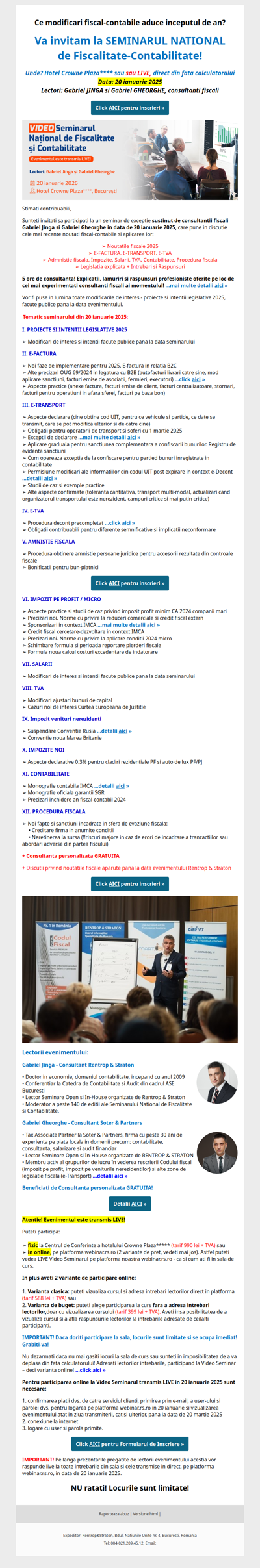 [NOU] Modificari in Codul fiscal, 20 ianuarie! Gabriel Jinga si Gabriel Gheorghe explica: