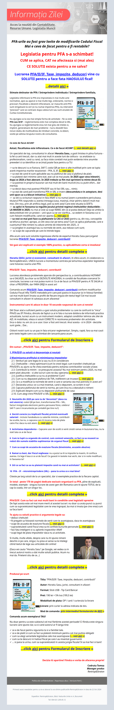 MODIFICARILE pentru PFA aparute in Codul Fiscal: ce SOLUTII si AVANTAJE mai sunt?