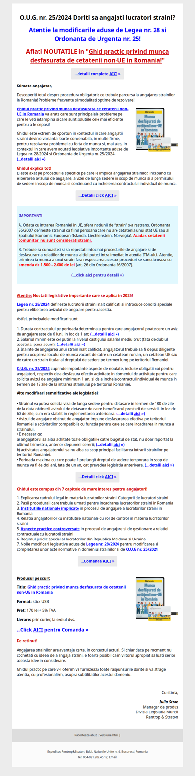 Angajarea lucratorilor STRAINI: Noutati importante aduse de Legea nr. 28/2024 si O.U.G nr. 25/2024