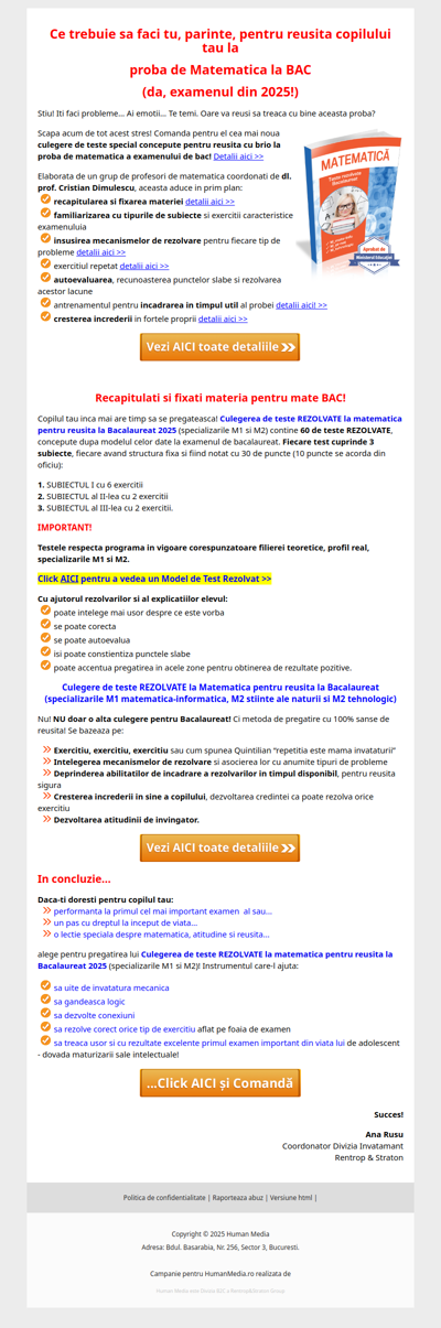 BACALAUREAT la Matematica - noile Modele de Teste cu rezolvari explicate