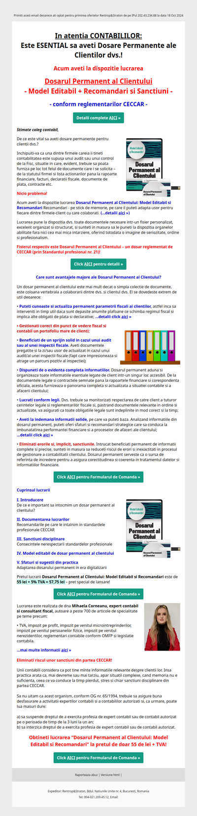 [NOU pentru CONTABILI] Dosarul Permanent al Clientului - ATENTIE la Modelul Editabil + Recomandari si Sanctiuni