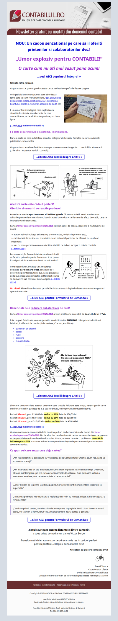 GENIAL! A aparut cartea cu Umor Exploziv pentru CONTABILI - Super-caricaturi!