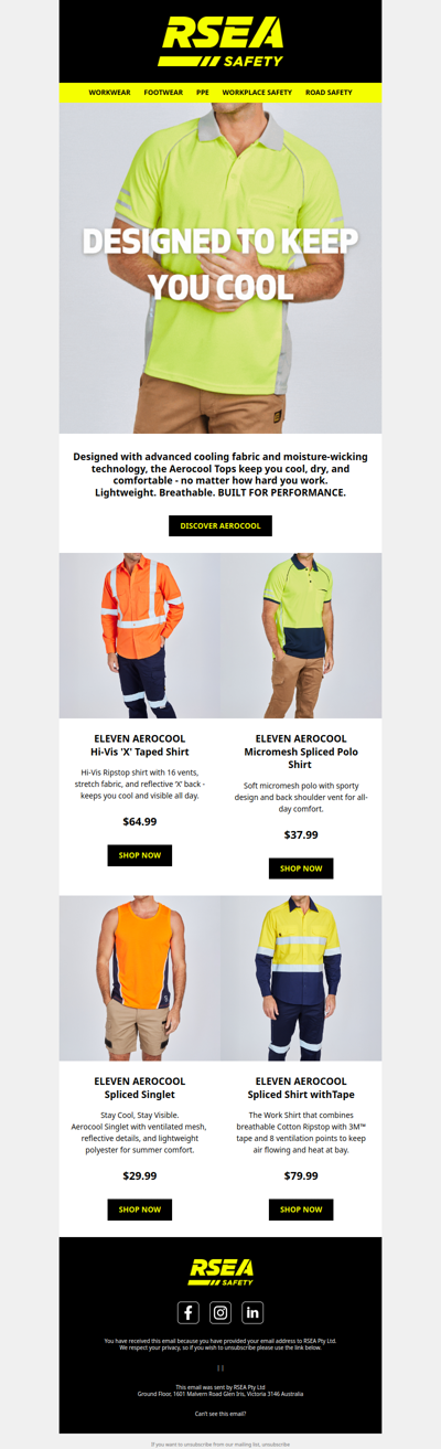 No sweat. Just cool comfort!