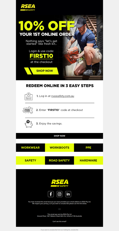 Get 10% Off Your First Online Order!