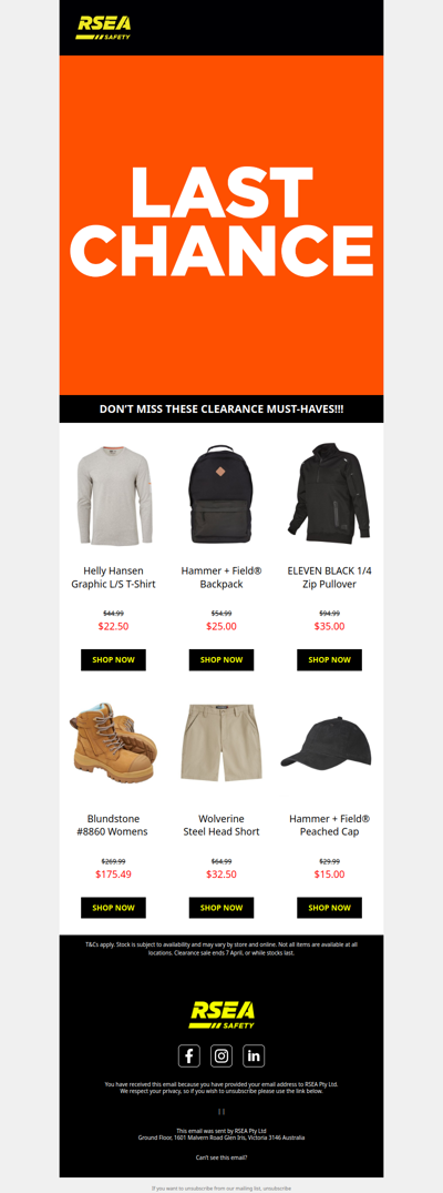 HURRY!!! Clearance Ends Soon