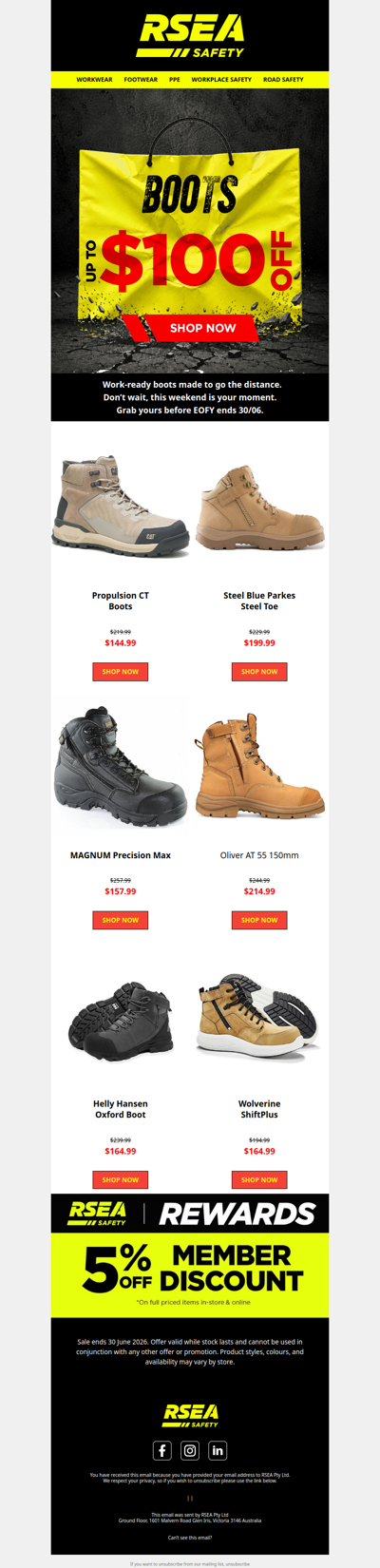 Up to $100 off boots. Not a typo.