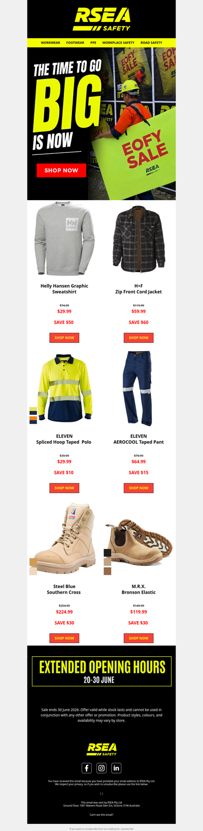 BIG apparel and boot savings: up to 60% off selected products.