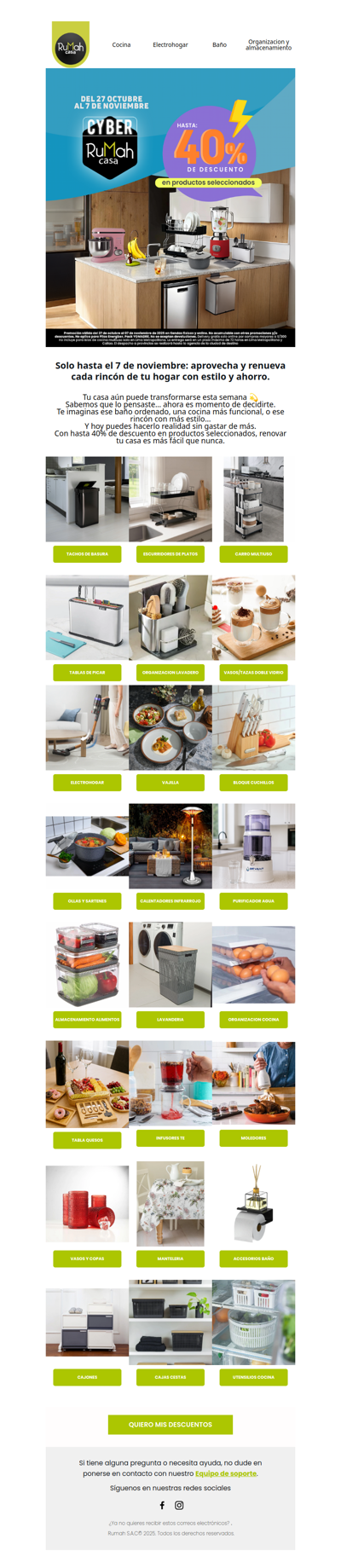 🕒 ¡Aún estás a tiempo! El Cyber Rumah Casa sigue con hasta 40% DCTO