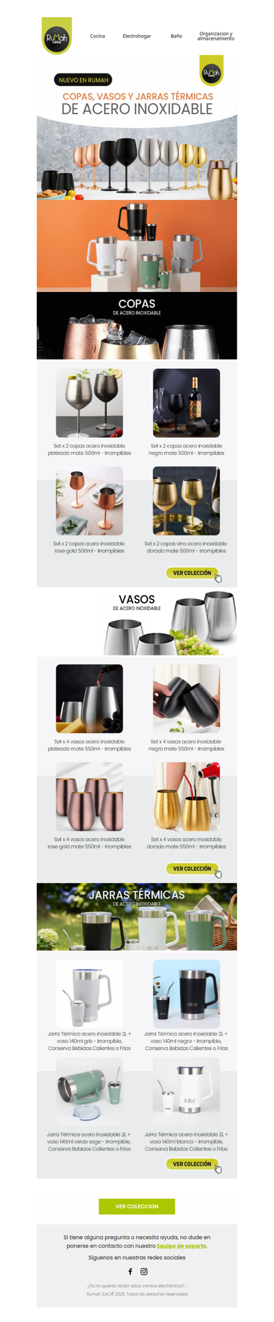 Acero inoxidable para tu verano: jarras, vasos y copas irrompibles ☀️
