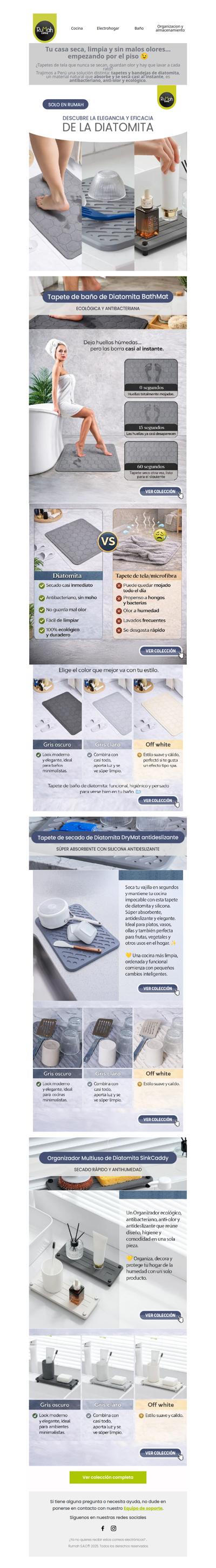 Nuevo lanzamiento: tapetes de diatomita para baño, cocina y más 🛁🍽️