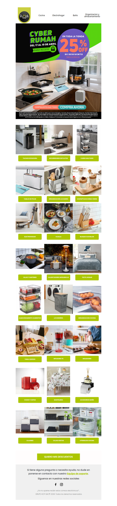 Acceso anticipado CYBER RUMAH🔓 25% OFF antes que todos