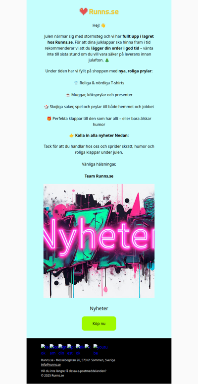 🎄 Fixa de roliga julklapparna i tid – nyheter hos Runns.se