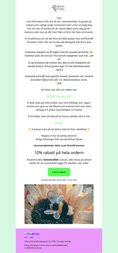 Sommarerbjudande och träff info 🌞😎⛱️