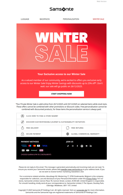 You’re First in Line - Exclusive Winter Sale Access
