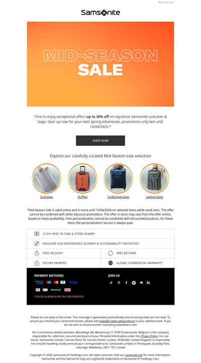 Spring's around the corner, Mid-Season Sale is here!