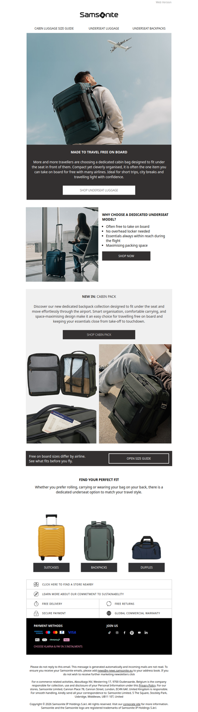 Made to travel free on board