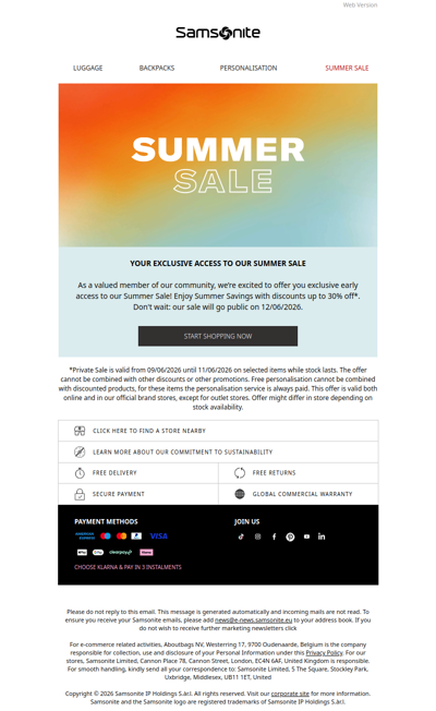 You’re First in Line - Exclusive Summer Sale Access