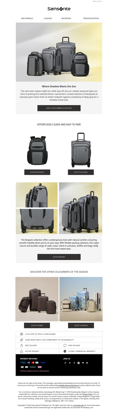 New Amber Eclipse colour series for travel without limits 🌅
