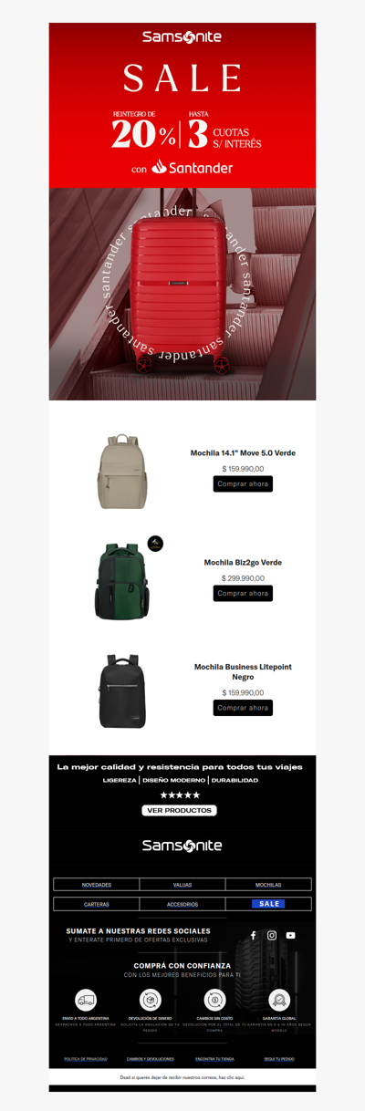 20% DE REINTEGRO  Y 3 CUOTAS SIN INTERÉS