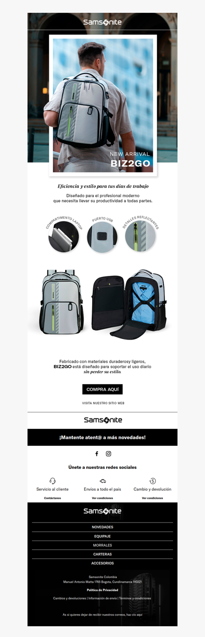 Eficiencia y estilo ¡Nuevo Morral Biz2go Samsonite!