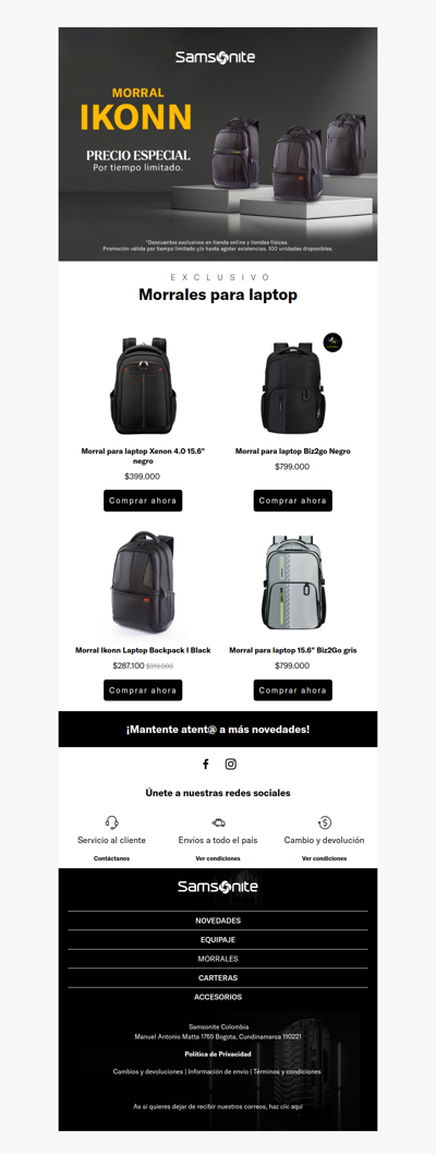 Conoce nuestra linea de Morrales Samsonite Business