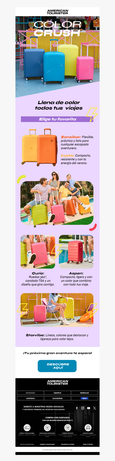 COLOR CRUSH, llena de color todos tus viaje con American Tourister