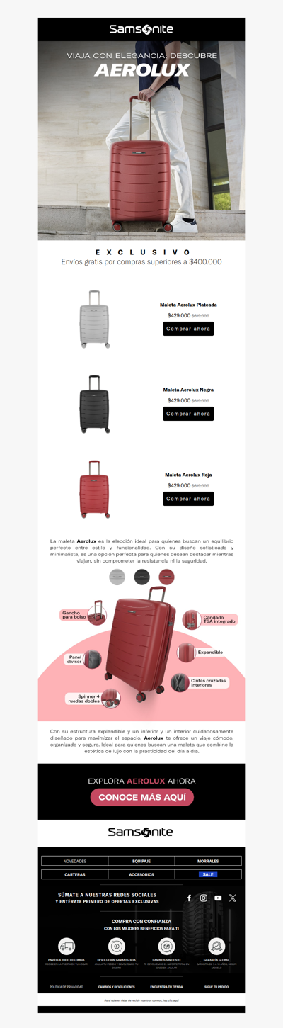 Viaja con elegancia ¡Descubre nuestra maleta AEROLUX!